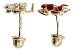 Aretes Broquel Oro 10k Diseño Ángel y Demonio Unisex - Imagen 3