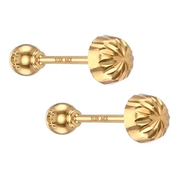 Broqueles de Oro 10k Hongo 2 mm con Broche a Rosca - Imagen 1