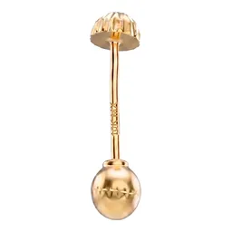 Broqueles de Oro 10k Hongo 2 mm con Broche a Rosca - Imagen 3