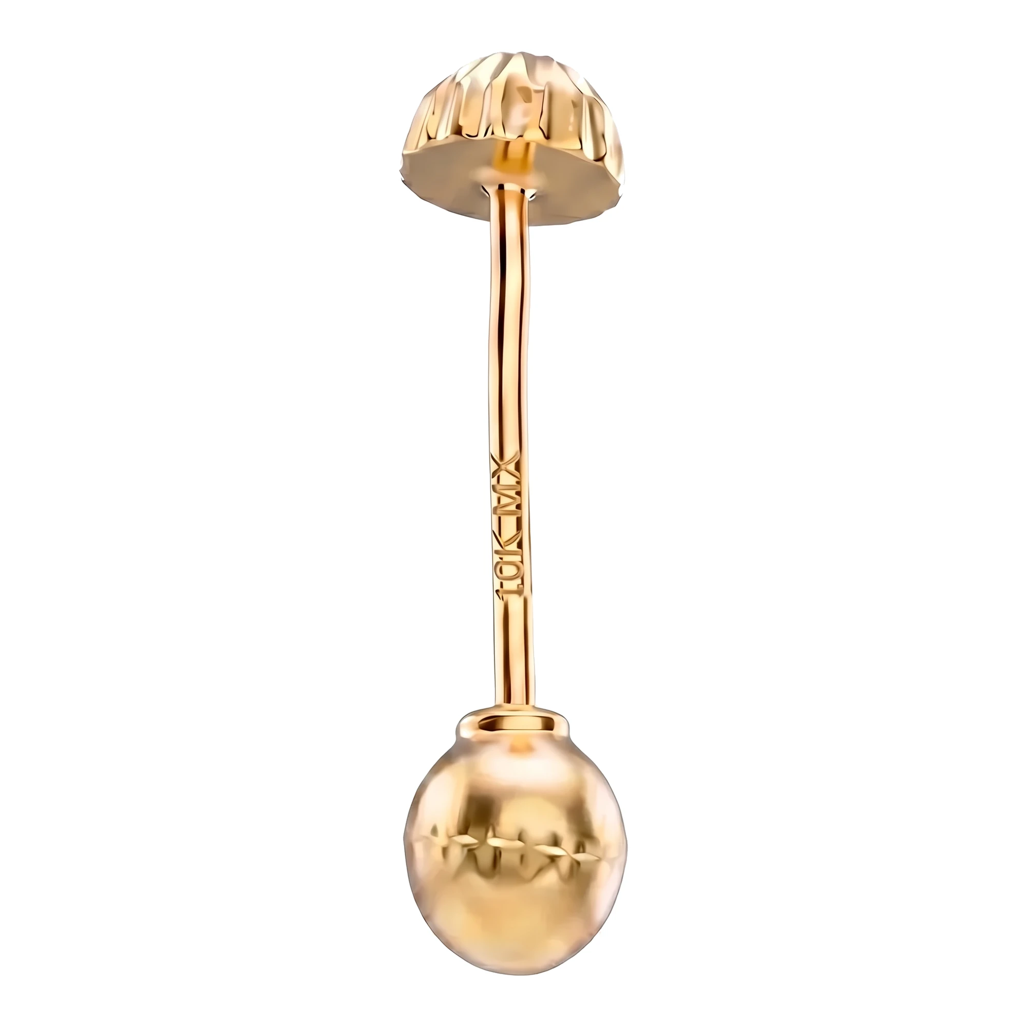 Broqueles de Oro 10k Hongo 2 mm con Broche a Rosca - Imagen 3