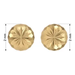 Broqueles de Oro 10k Hongo 2 mm con Broche a Rosca - Imagen 4
