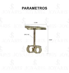 Aretes Broquel Oro 10k Nudo de Bruja con Zirconia - Imagen 3