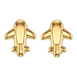 Broqueles de Oro 10k Avión Lisos 4 mm - Imagen 1