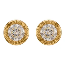 Broqueles de Oro 10k Biselados con Zirconia 4 mm Cierre a Rosca - Imagen 1