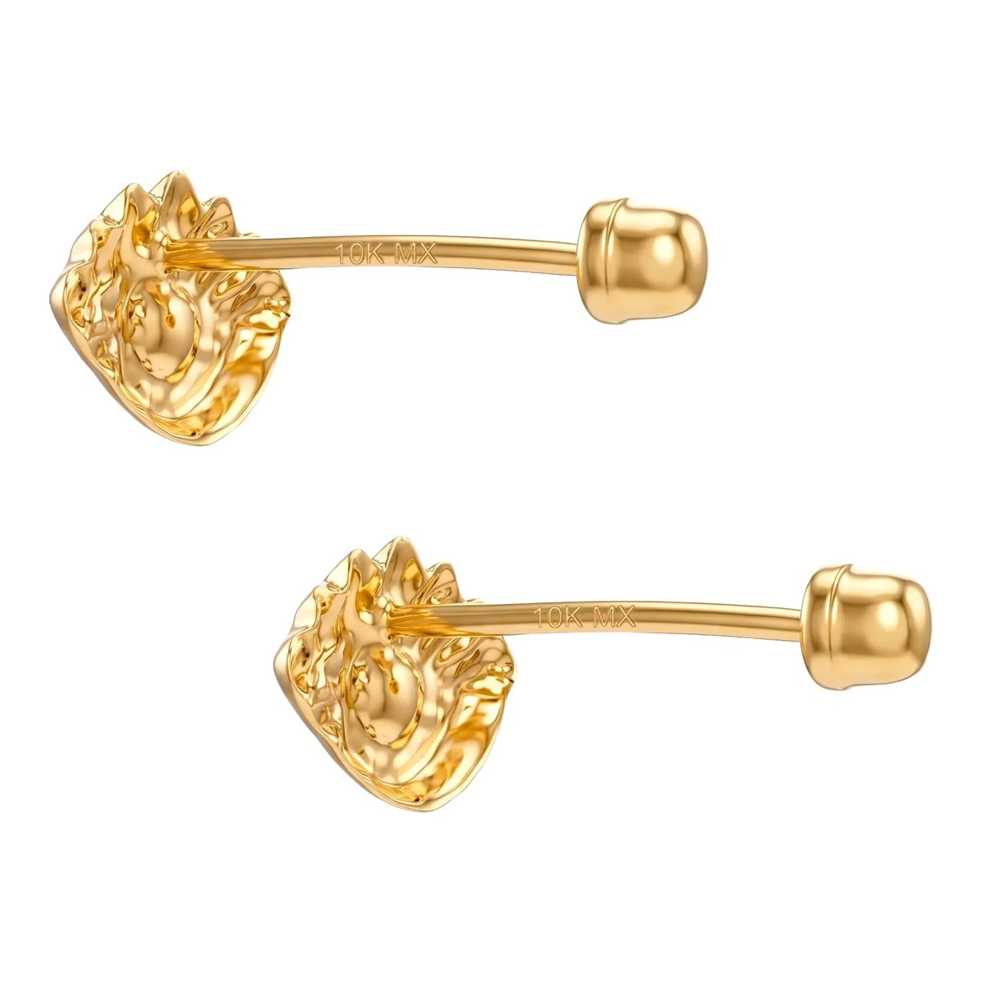 Broqueles de Oro 10k Ojo Turco con Zirconia Azul Marino - Imagen 2