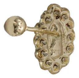 Aretes Broquel Oro 10k Virgen de Guadalupe con Zirconia - Imagen 2