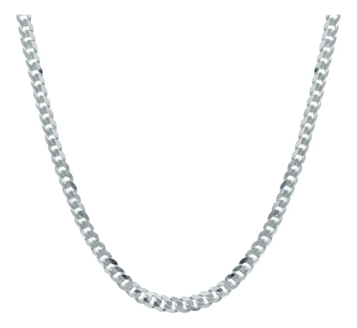 Cadena barbada de Plata Ley 925 de 70cm para hombre con eslabones pulidos - Joyaris joyería fina mexicana