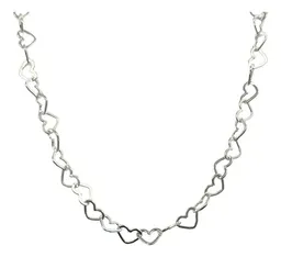 Cadena Collar Plata 925 Tejido Corazón Amor 50cm - Imagen 1