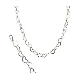 Cadena Collar Plata 925 Tejido Corazones 45cm - Imagen 1