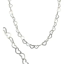Cadena Collar Plata 925 Tejido Corazones 45cm - Imagen 1