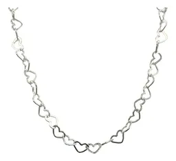 Cadena Collar Plata 925 Tejido Corazones 45cm - Imagen 2