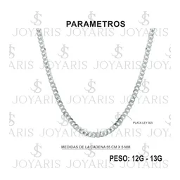 Cadena Cubana Cerrada Plata .925 55cm Hombre - Imagen 4
