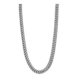 Cadena Cubana de Plata .925 Full Ice Rodizada 7 mm 55 cm - Imagen 1