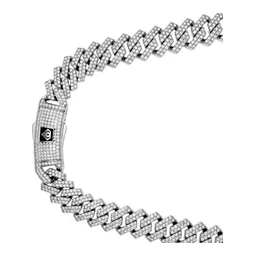 Cadena Cubana de Plata Ley .925 Full Ice Rodizada 10 mm 65 cm - Imagen 3
