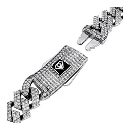 Cadena Cubana de Plata Ley .925 Full Ice Rodizada 10 mm 65 cm - Imagen 4