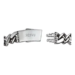 Cadena Cubana de Plata Ley .925 Full Ice Rodizada 10 mm 65 cm - Imagen 5