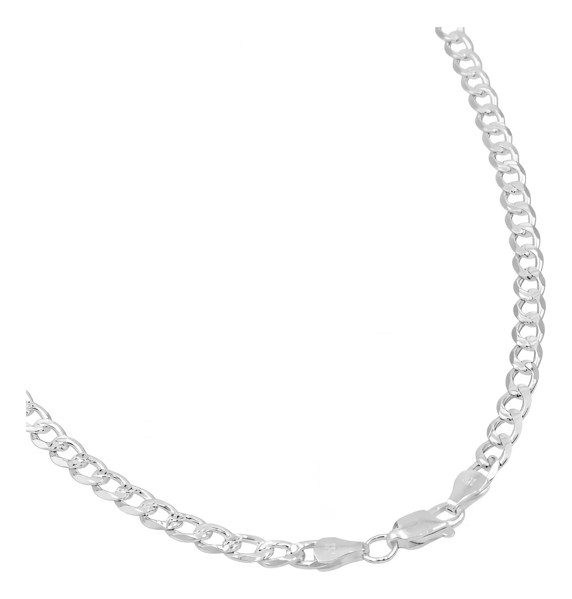 Cadena Cubana Diamantada Plata 925 de 55cm para Hombre - Imagen 1