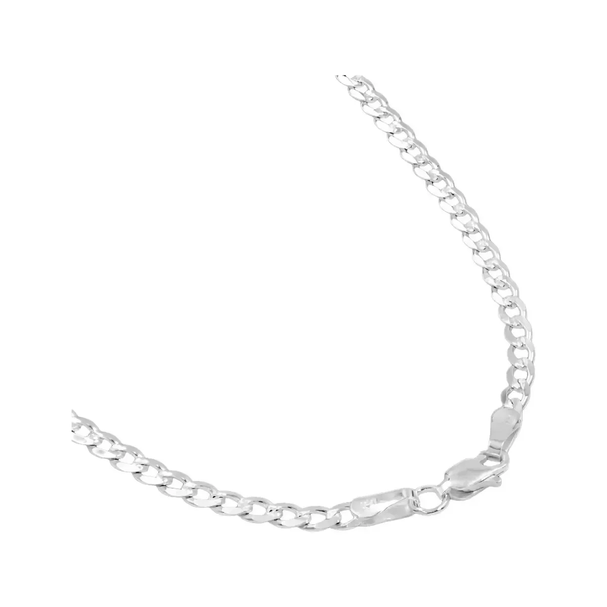 Cadena Cubana Plata 925 Diamantada Eslabones Pulidos 70cm - Imagen 3