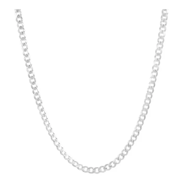 Cadena Cubana Plata 925 Diamantada para Hombre 55cm - Imagen 1