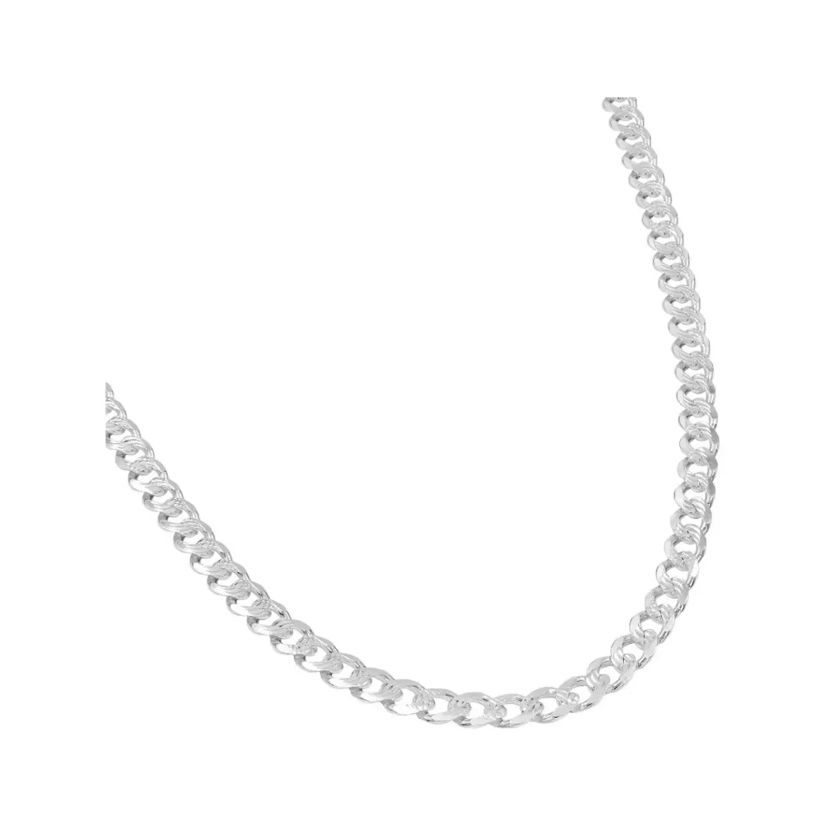 Cadena Cubana Plata 925 Diamantada para Hombre 55cm - Imagen 3