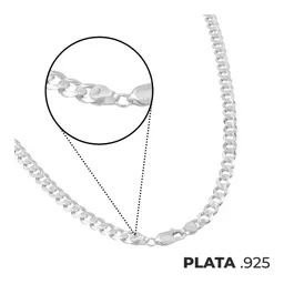 Cadena Cubana Plata 925 Diamantada para Hombre 55cm - Imagen 7