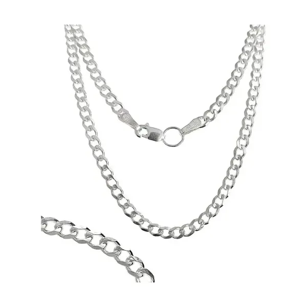 Cadena Cubana Plata Esterlina .925 para Hombre 55cm - Imagen 1