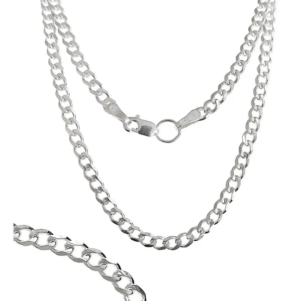Cadena Cubana Plata Esterlina .925 para Hombre 55cm - Imagen 1