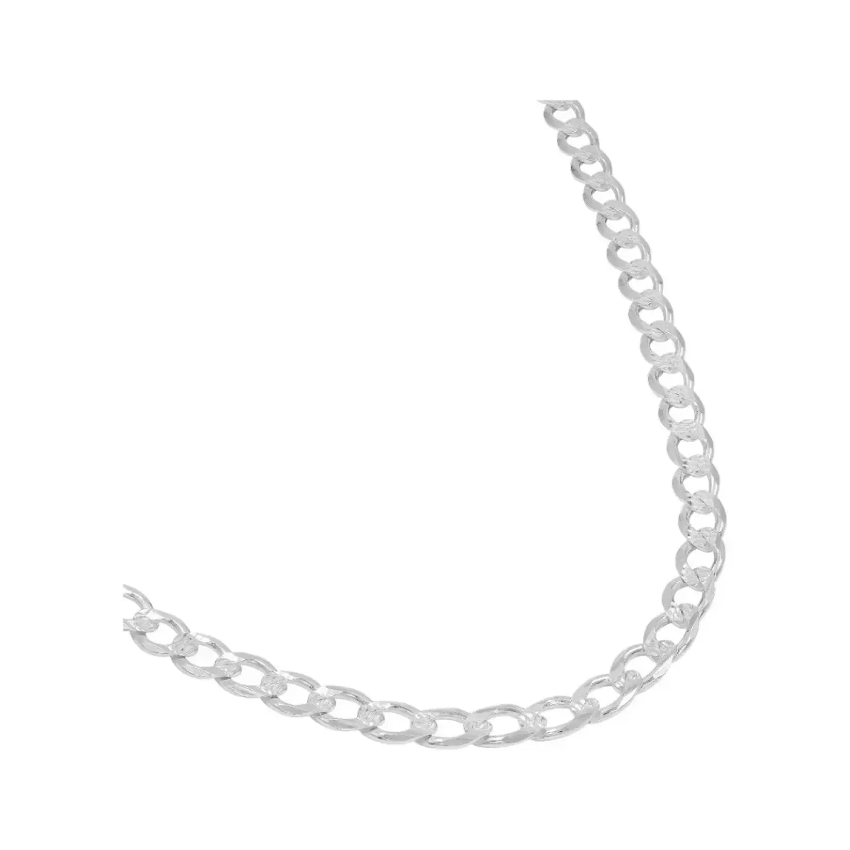 Cadena Cubana Plata Ley .925 Diamantada para Hombre 55cm - Imagen 2