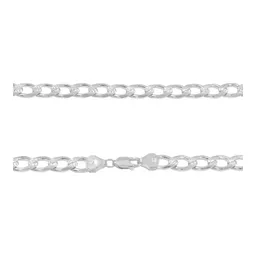 Cadena Cubana Plata Ley .925 Diamantada para Hombre 55cm - Imagen 4
