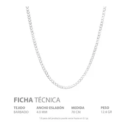 Cadena Cubana Plata Ley .925 Lisa 70cm para Hombre - Imagen 6