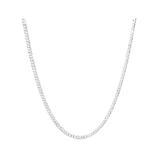 Cadena Cubana Plata Ley .925 Lisa para Hombre 50 cm - Imagen 1