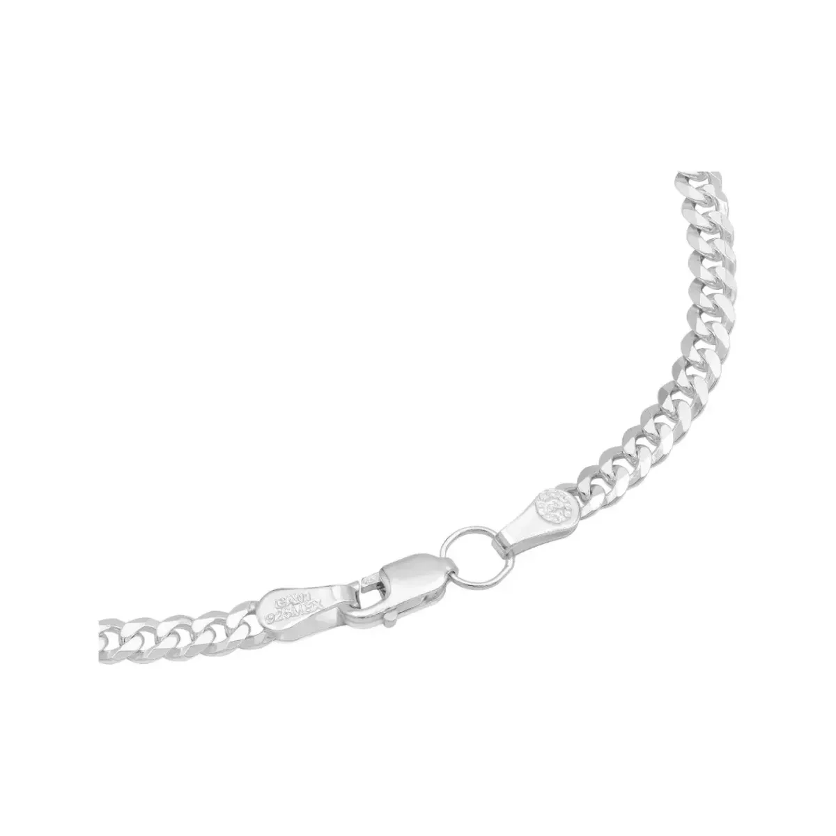 Cadena Cubana Plata Ley .925 Lisa para Hombre 50 cm - Imagen 2