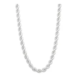 Cadena Cuerda Torsal de Plata .925 Sólida 6 mm 70 cm con Broche Mosquetón - Imagen 1