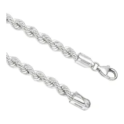 Cadena Cuerda Torsal de Plata .925 Sólida 6 mm 70 cm con Broche Mosquetón - Imagen 5