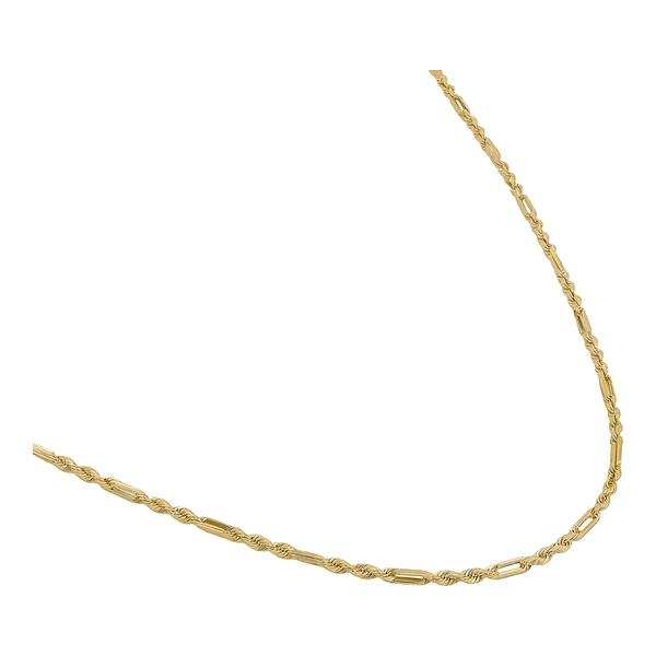 Cadena de Oro 10k Tejido Cuerda Torsal 45 cm y 2 mm Unisex - Imagen 2