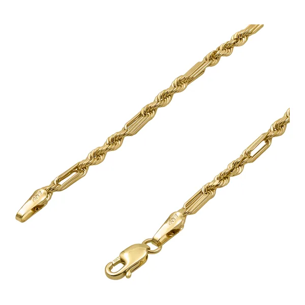 Cadena de Oro 10k Tejido Cuerda Torsal 45 cm y 2 mm Unisex - Imagen 4