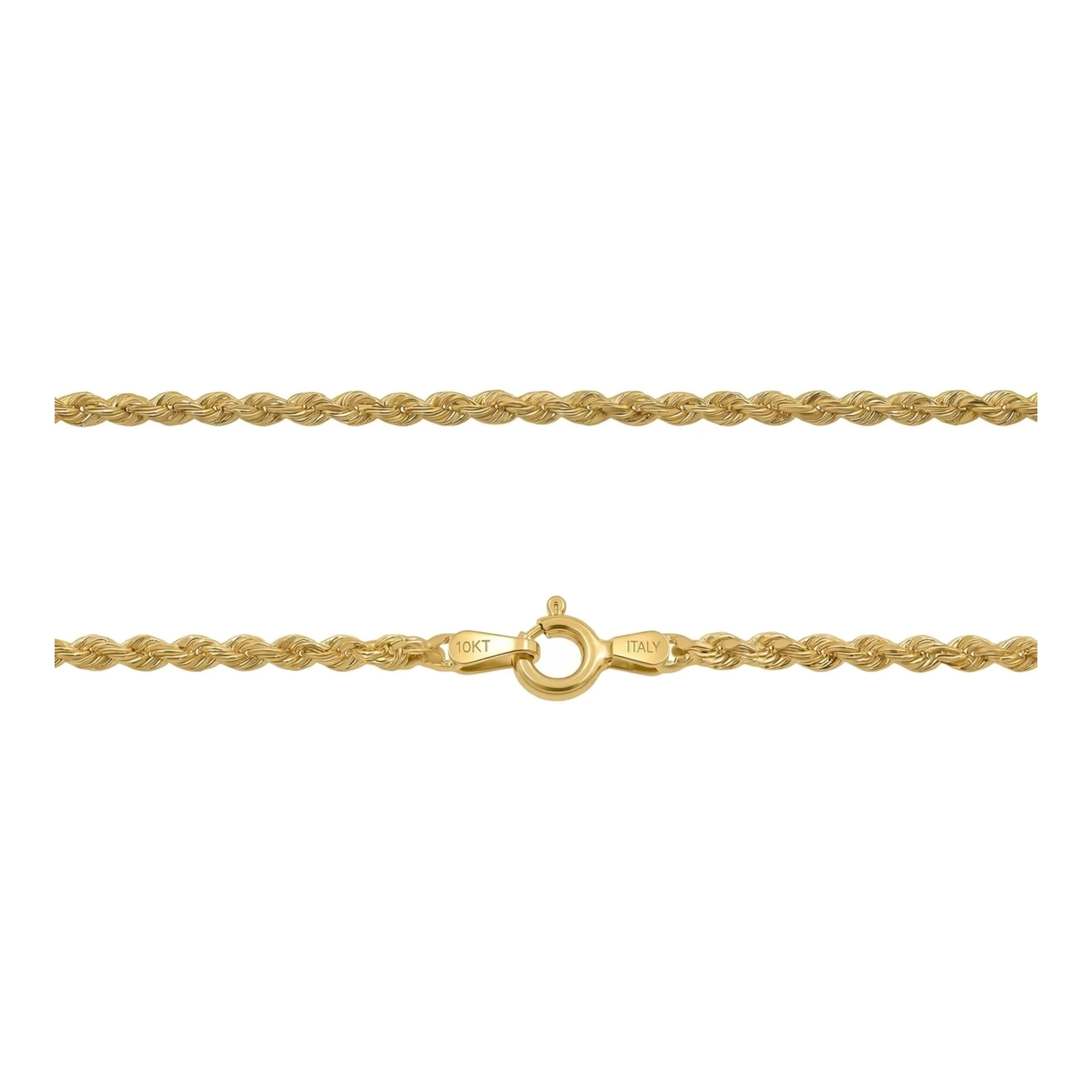 Cadena de Oro 10k Tejido Cuerda Torsal 50 cm 2 mm - Imagen 4