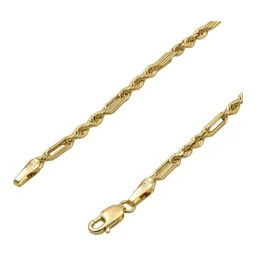 Cadena de Oro 10k Tejido Cuerda Torsal 60 cm y 2 mm Unisex - Imagen 3
