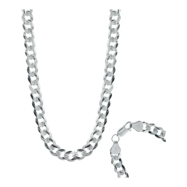 Cadena Plata 925 Cubana Diamantada Hombre 70cm - Imagen 1