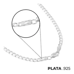 Cadena de Plata 925 Cubana Diamantada Barbada Unisex 40cm Grosor 4mm - Imagen 7