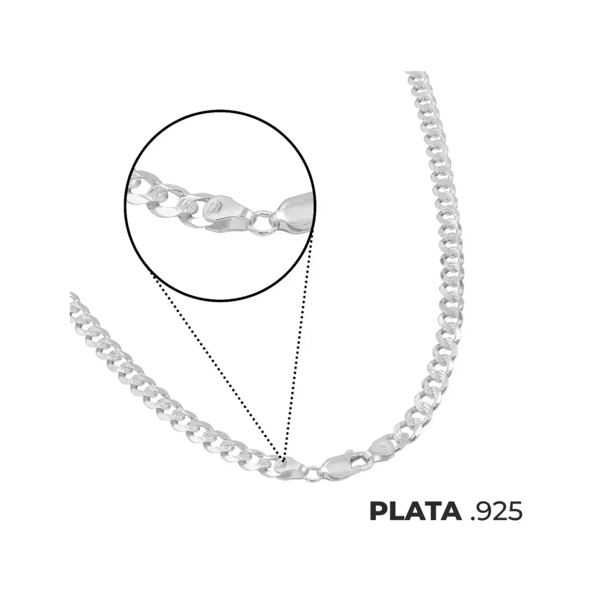 Cadena de Plata .925 Cubana Diamantada para Hombre 60 cm - Imagen 7