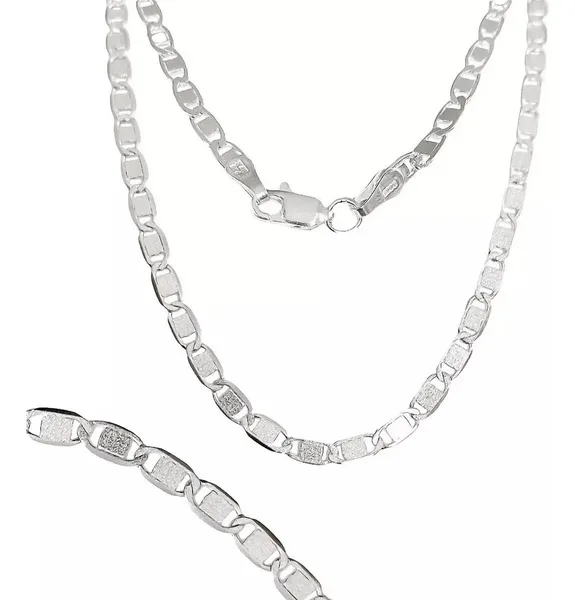 Cadena de Plata 925 Diseño Marinera Clásica Unisex 60cm - Imagen 1