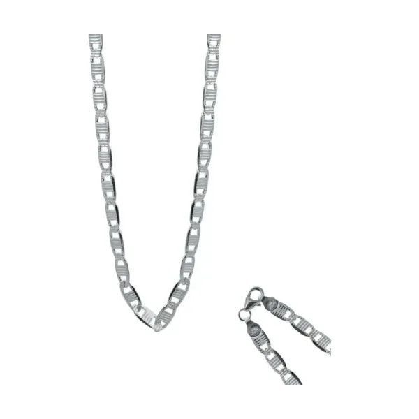 Cadena de Plata 925 Marinera Diamantada 70cm para Hombre - Imagen 1