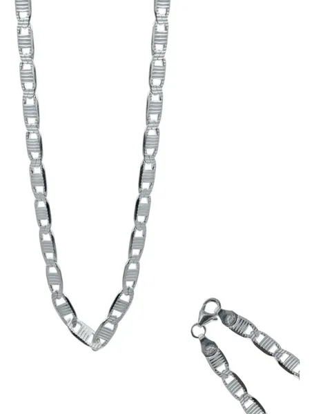 Cadena de Plata 925 Marinera Diamantada 70cm para Hombre - Imagen 1