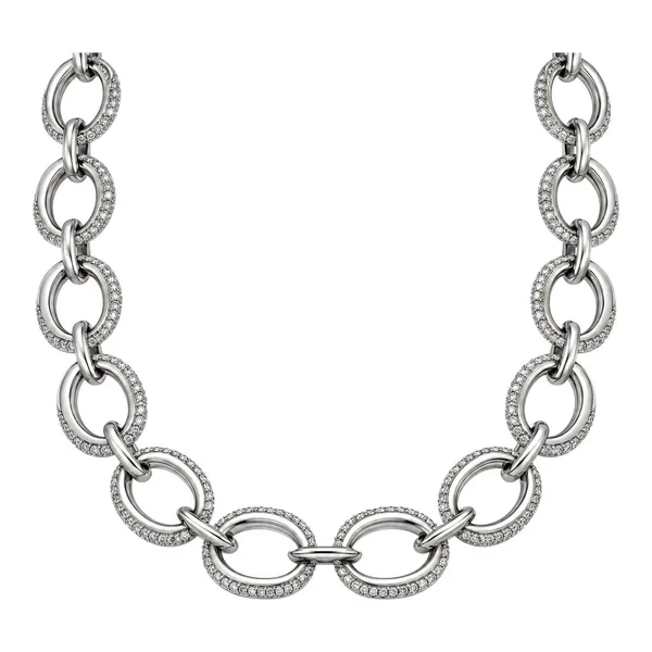 Cadena de plata ley .925 ovalada con zirconias full ice rodizada de 11 mm - Joyaris joyería fina mexicana