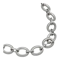 Cadena de Plata .925 Ovalada Rodizada Full Ice Zirconia 50 cm 11 mm - Imagen 2