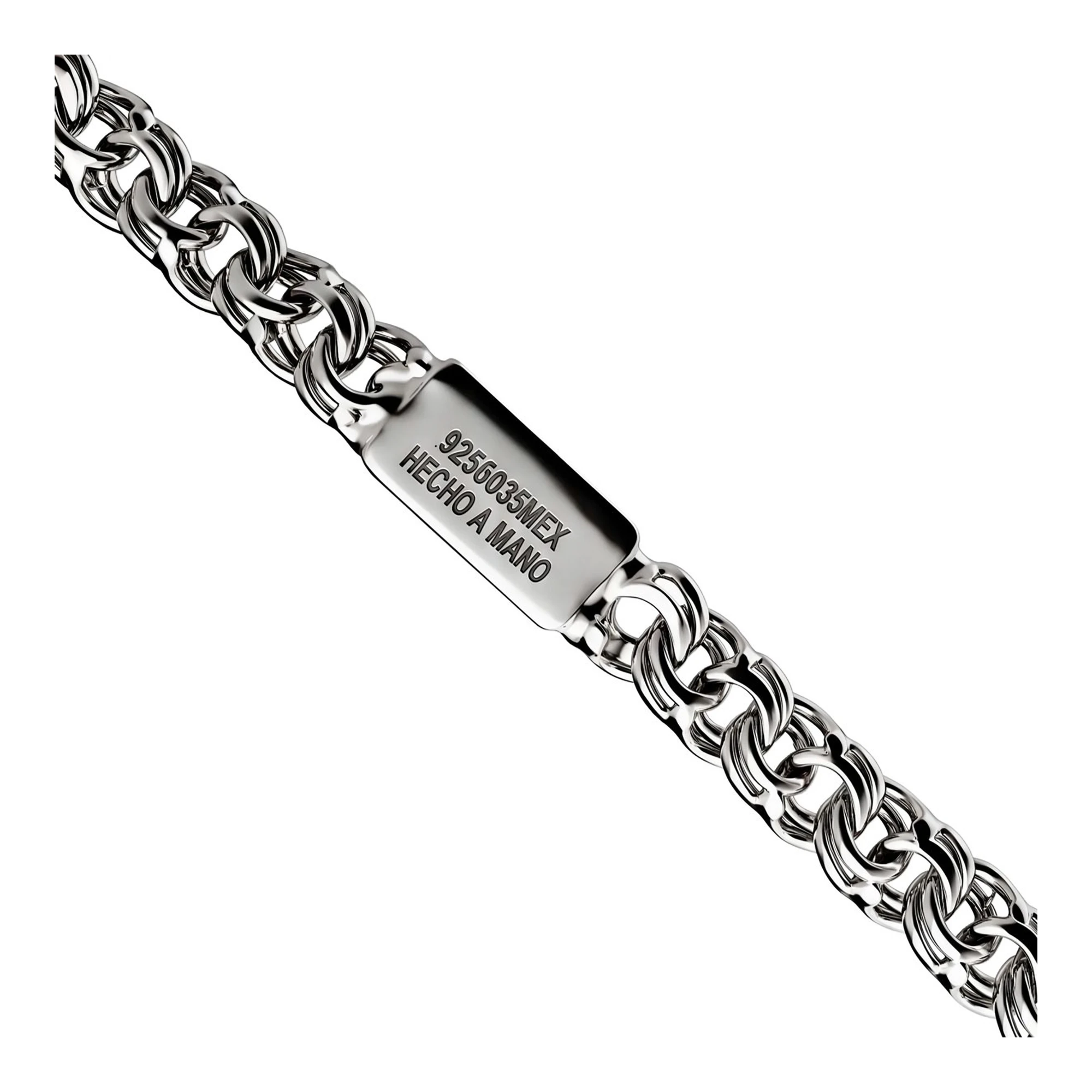 Cadena de Plata .925 Tejido Chino y 5 mm Broche Caja 45 cm - Imagen 4