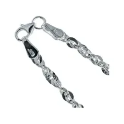 Cadena de Plata Ley .925 Diseño Torsal Marinera con Eslabones 45 cm - Imagen 4