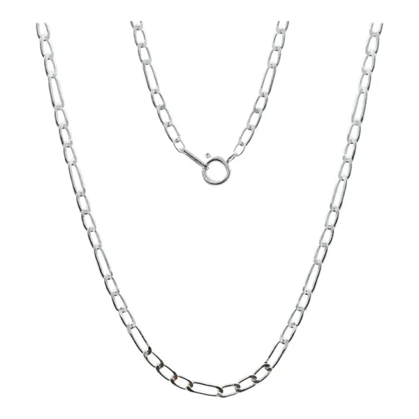 Cadena de Plata Ley .925 Estilo Figaro 55cm para Mujer - Imagen 1