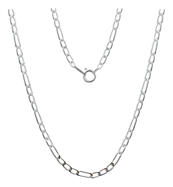 Cadena de Plata Ley .925 Estilo Figaro 55cm para Mujer - Imagen 1